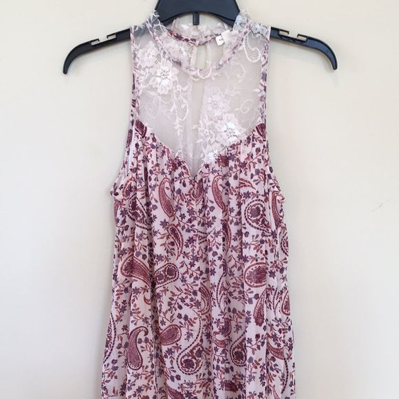 Mason & Belle Paisley Lace Detailed Maxi Dress Size L - Picture 2 of 8